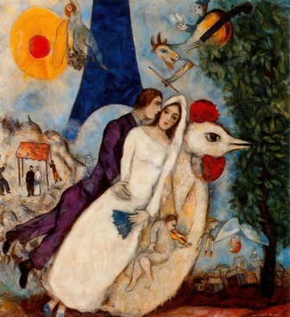 Chagall les mari&eacute;s de la Tour Eiffel