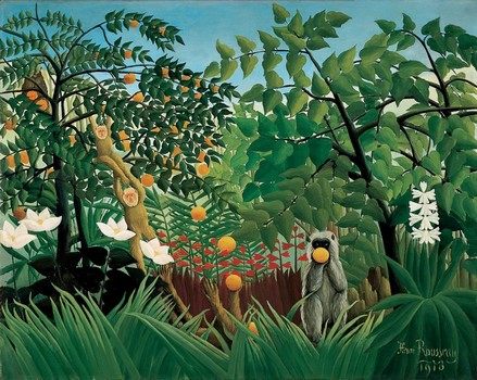 Paysage aux singes